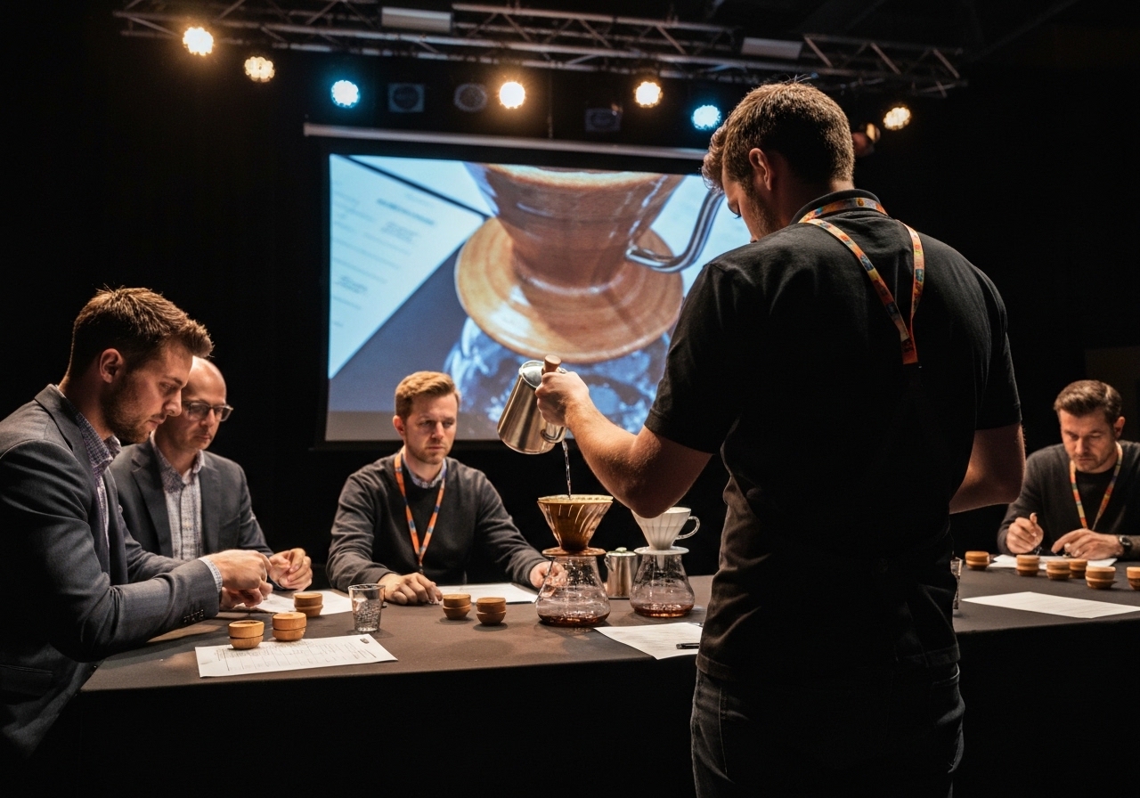 Specialty coffee being carefully brewed, showcasing the precision the method demands from seed to cup