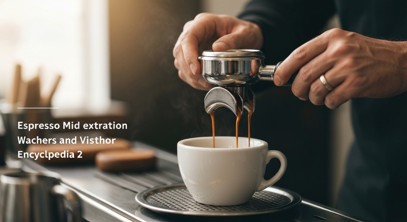 Close-up of espresso flowing from a portafilter into a cup