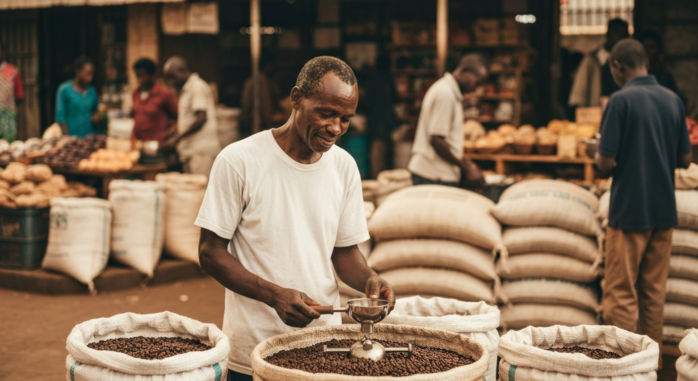 Coffee processing station with washed beans