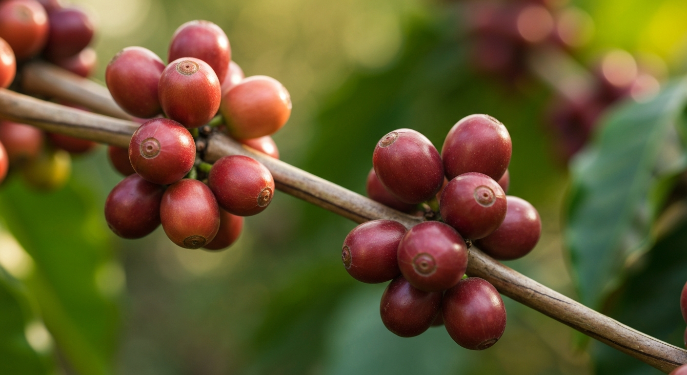 Ripe coffee cherries ready for processing
