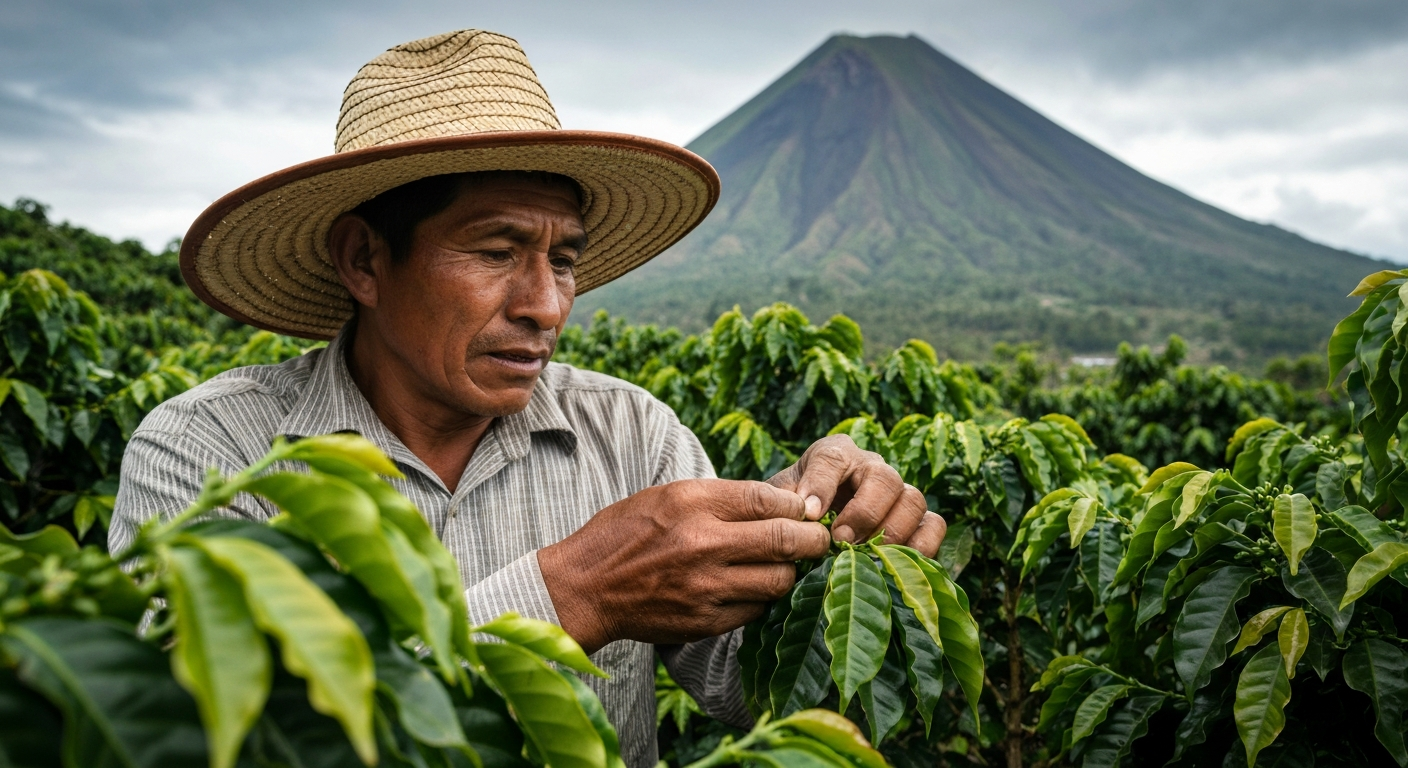 Volcán de Agua rising above the colonial city of Antigua Guatemala