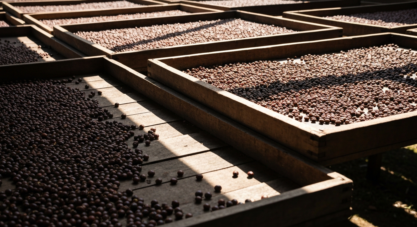 Lush green mountainous landscape in Central America with coffee-growing terrain